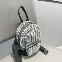 Mochila De Cristal Brillante Diseño Artesanal Lujo Diseñadora Bolso De Mano Para Mujer Material Metálico Con Lining De Poliéster - details 5