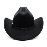 Sombrero De Vaquero Vintage Para Hombres Y Mujeres Con Borde Ancho De Cuero Estilo Jazz Cowgirl Adecuado Para Iglesia Y Casual - details 1