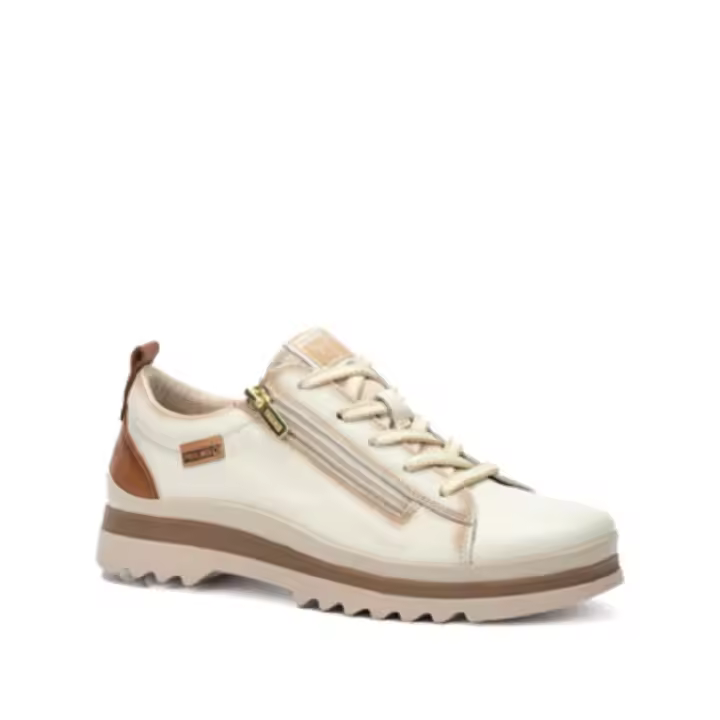 PIKOLINOS VIGO W3W-6979 zapato deportivo de piel natural de mujer con cordón y cremallera, plantilla extraible y piso de caucho flexible. - 1