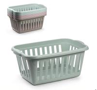 Cesta para la Colada Rectangular de Plástico 60 x 40 x 26 cm - Cesto de Lavandería, Canasta para la Colada con Asas - color se envía aleatorio - details 0
