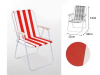Silla de Playa Plegable de Metal - Camping al Aire Libre de la Comida campestre Butaca con Asiento de Lona - details 0