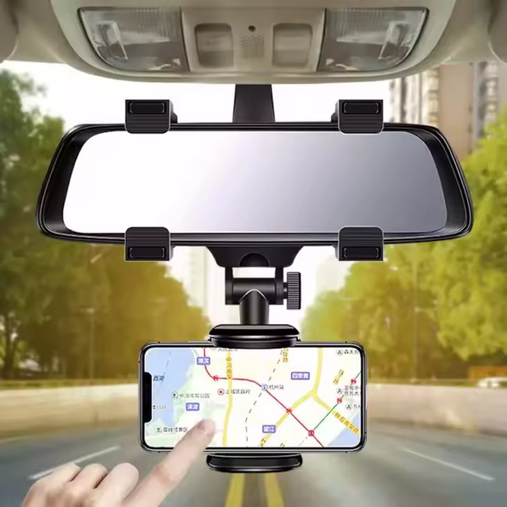Soporte de Teléfono Móvil para Coche GPS y Registro de Viajes No Ocupa Visión Trasera - 1