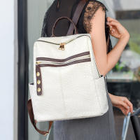 Mochila de nuevo estilo para mujer, moderna y versátil, mochila antirrobo retro, mochila de viaje de PU de gran capacidad. - details 11