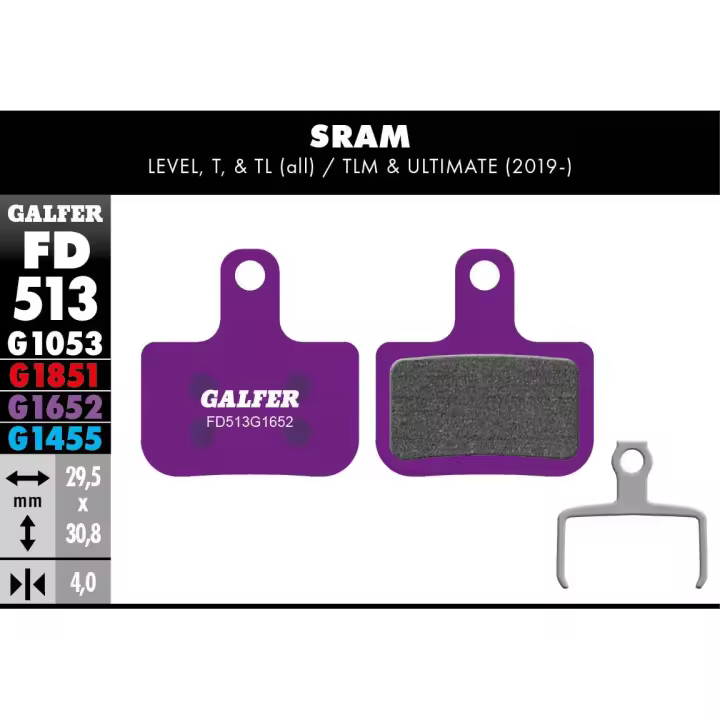 PASTILLAS FRENO GALFER DISCO E-BIKE BRAKE PAD SRAM LEVEL, T, TL - 1