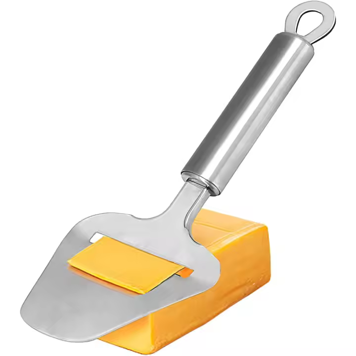 Cortador de queso de acero inoxidable, cuchillo para queso, cortador de queso plano de alta resistencia, afeitadora, servidor para queso semiblando y semiduro - 1
