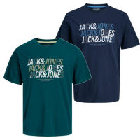 Jack & Jones Hombre Pack 2 Camisetas de Algodón de 160 grs Logo Estampado Ideal Primavera Verano Moda Casual Informal - details 1