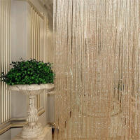 Cortina De Lujo Brillante Con Línea De Flash Y Borlas Para Puerta Y Ventana Divisor De Habitación Decoración Del Hogar Cortinas Modernas De Polyester 2024 - details 3