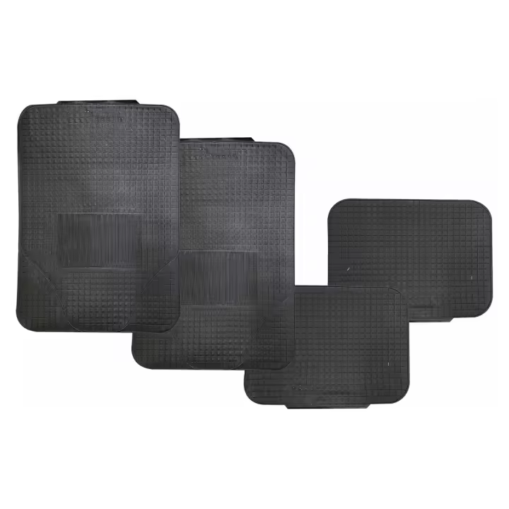 Juego de 4 Alfombras Para Coche, Alfombrillas Universales para Coche,Antideslizantes,Recortable,Alfombras Delanteras y Traseras,Color Negro - 1