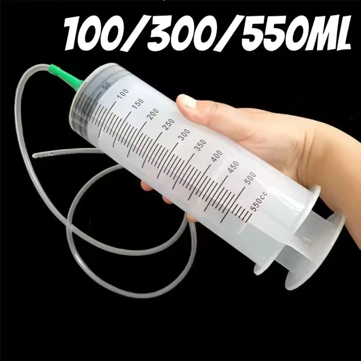 Siringa Grande De 100/300/550ml Con Bomba De Aceite Y Tubo De 1m Para Alimentación De Animales Medición De Nutrientes En Hidroponía - 1