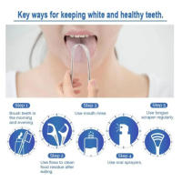 1Pcs Limpia Lengua De Acero Inoxidable U-formado Herramienta De Higiene Oral Limpieza Frescura Aliento Cepillo De Lengua - details 10