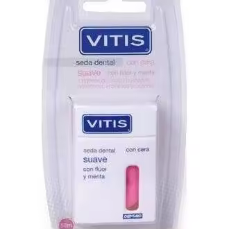 Vitis Seda Dental Con Cera, Flúor Y Menta Suave 50 M, 1 Ud - 1