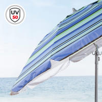 AKTIVE, Sombrilla playa antiviento, Marinera, 210 cm, Protección UV50, Mástil acero, Inclinable y regulable en altura, Tejido poliéster Oxford, Sombrilla para la playa, Sombrillas grandes, Sombrilla playa grande - details 2