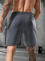 Shorts Casuales Para Hombre De Color Sólido Con Bolsillos De Cierre De Cremallera Y Cintura Elástica Con Cordón. Adecuados Para Verano Y Uso Diario. - details 10