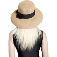 Kebedo Moda Sombrero de Paja Plegable Grande para Mujer, Sombrero Verano Marrón Transpirable con cinta Negra decorativa, Protección UV, Pamela de ala ancha Marrón para Sol, Playa, Viaje y Vacaciones, Talla Única Ajustable para Mujer Adulto 56-57CM - details 1