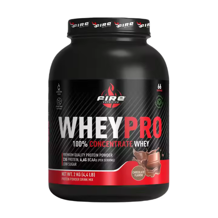 Fire Nutrition WheyPro Concentrado de Proteína de Suero de Alta Calidad (2 kg) - Aumento Masa Muscular Recuperación Entrenamiento - Suplemento Deportivo de Proteína de Suero de Leche - Marca Fire Nutrition - Materia Prima Lacprodan - 1