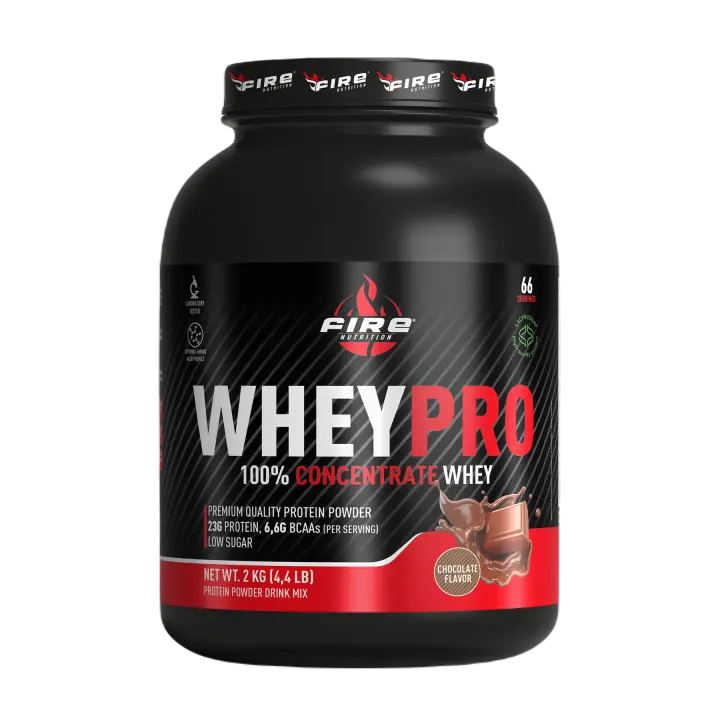 Fire Nutrition WheyPro Concentrado de Proteína de Suero de Alta Calidad (2 kg) - Aumento Masa Muscular Recuperación Entrenamiento - Suplemento Deportivo de Proteína de Suero de Leche - Marca Fire Nutrition - Materia Prima Lacprodan - 1