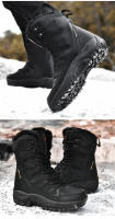 Botas De Nieve Para Hombre Botas De Invierno Impermeables Antideslizantes Con Lazo Alto Top Plush Warm Botas De Trabajo Militar - details 11