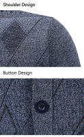 Chaqueta De Punto Para Hombre Con Cuello V Y Patoleta Clásica De Invierno Prenda Exterior De Poliéster Para Otoño Y Invierno - details 9