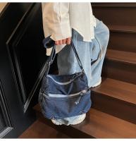 Bolso De Hombro Casual De Denim Lavado Resistente Al Desgaste Con Múltiples Bolsillos Y Gran Capacidad Para Mujer - details 45