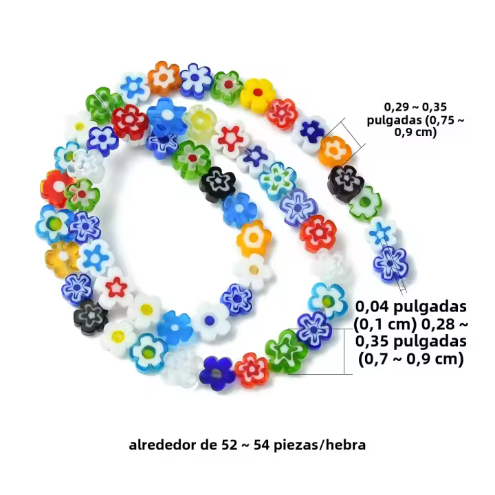 Hilo De 1 Pieza De Flores Hechas a Mano Millefiori De Vidrio Para DIY Joyería De Cuentas Para Niñas Collares Pulseras Kit De Fabricación - 1
