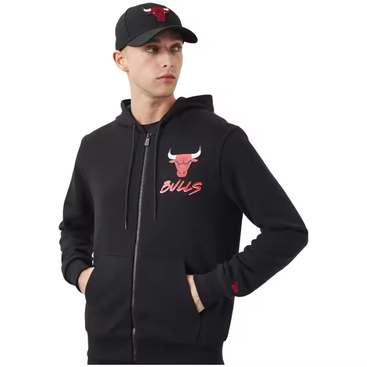 Chaqueta New Era Chicago Bulls Nba Script para hombre en color negro - 1