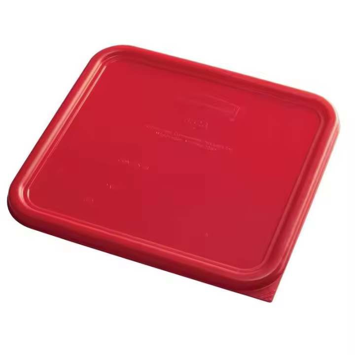 Cubo de Basura Rubbermaid Tapa Cuadrada Grande Roja - Resistente - 1