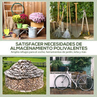 Outsunny Carpa de Jardín Exterior para Herramientas Bicicletas 2,4x2x2 m Cobertizo Exterior con 2 Puertas con Cremallera Impermeable Anti-UV Carpa para Jardín Verde - details 3