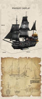 Bloques De Construcción Pirate Ship 1424PCS Con 5 Figuras MOC Bricks De Barco Regalo Para Niños Jóvenes Hombres Y Mujeres - details 1