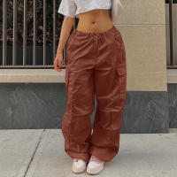 Pantalones Cargo Holgados Y2K Para Mujer Talla Grande Cintura Baja Estilo Streetwear Con Bolsillos Y Cinturón De Poliéster - details 12