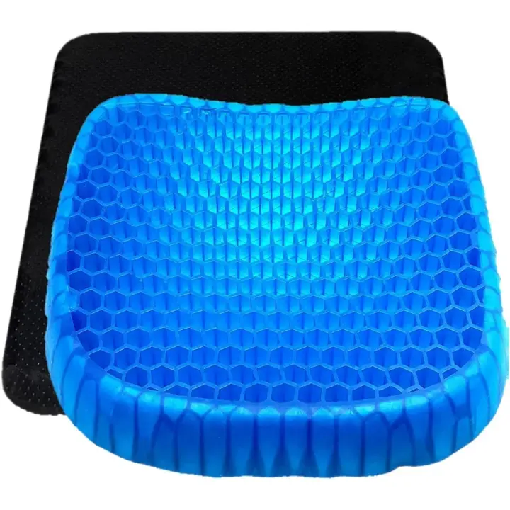 cojines de asiento de gel con funda – Cojín de asiento de huevo, soporte de coxis y lumbar, conductor de camión, cojín de asiento de Honeycomb, cojín ortopédico para asiento - 1
