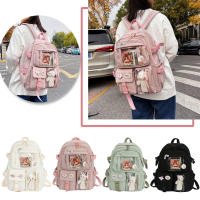 Mochila Kawaii Aesthetic Para Mujer Estudiante Con Accesorios Lindos Bolsa Escolar Japonesa Coreana Rucksack De Nylon Para Adolescentes - details 1