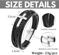 Pulsera Hombre, Pulseras Cuero Hombre, Pulsera Árbol De La Vida, Pulsera Hombre Acero Inoxidable, Regalos Para Hombre - details 0