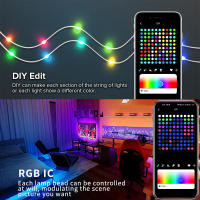 Luces De Hada LED RGB IC Con Control Remoto Y APP Inteligente IP65 Impermeables 5/10/20M Para Decoración Navideña Y Interior Exterior - details 4