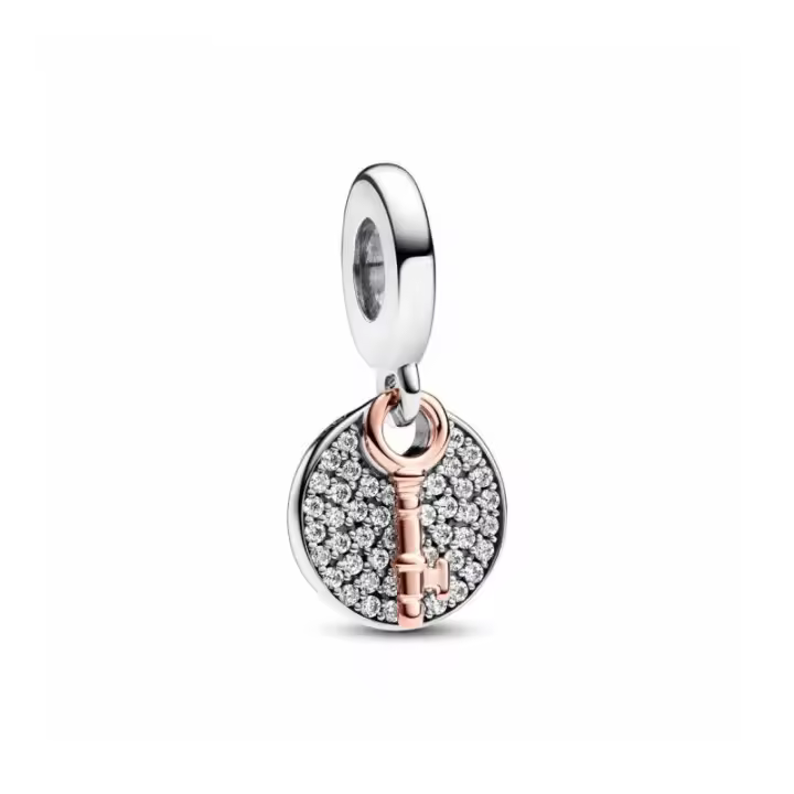 Charm Colgante Doble Llave a la Felicidad en Dos Tonos - 783236C01 - 1