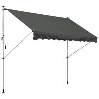 Outsunny Toldo Manual Retráctil para Exterior 300x150x170-280 cm Toldo Enrollable Altura Ajustable con Manivela Protección Solar para Terraza Balcón Jardín - details 0