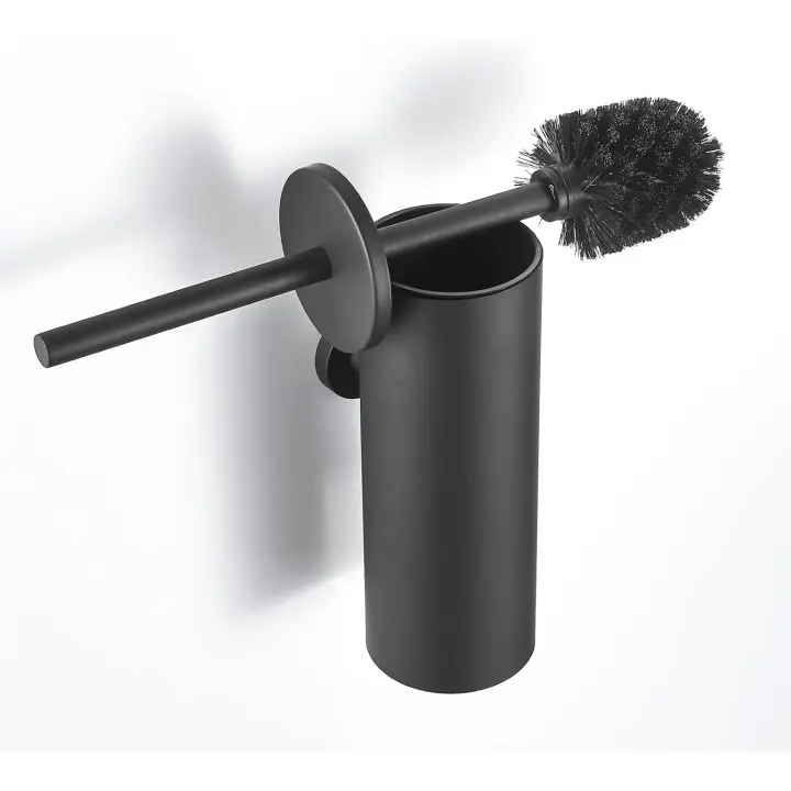 Escobilla de baño con soporte Escobilla de baño de pared Portaescobillas de baño Portaescobillas de baño Níquel cepillado - 1