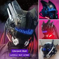 Máscara De Cosplay Punk Cyberpop Con Luz Y Pantalla De Subtítulos Rolling Mecha Soldado Tecnología Control Por App Regalo De Navidad Para Hombres Y Mujeres - details 16