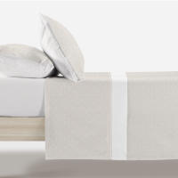 Manterol - Juego de sábanas de verano estampado huellas, calidad 50% Algodón 50% Poliéster, incluye bajera ajustable, encimera y fundas de almohada. - details 2