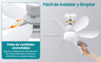 Ventilador de Techo con Luz y Mando a Distancia, Silencioso, 6 Aspas, Dormitorio y Salón - details 3
