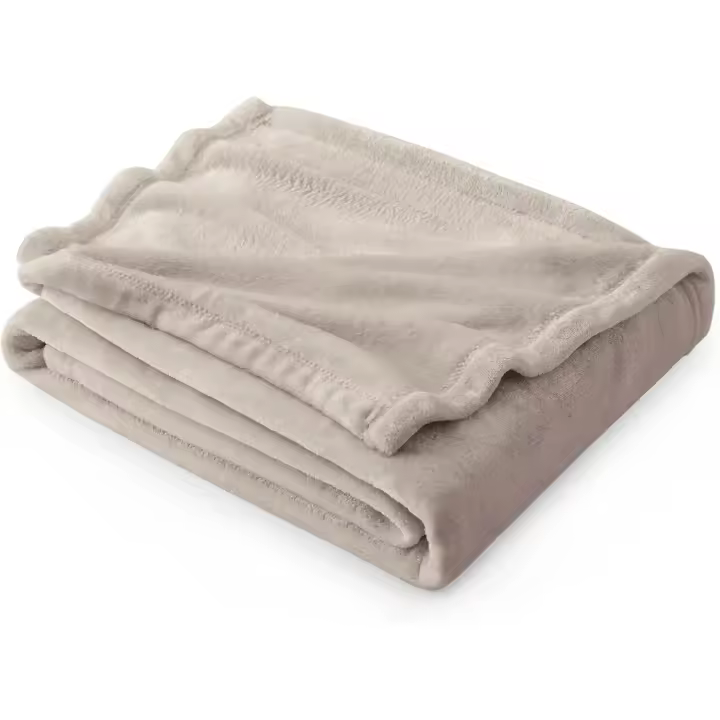 Manta de vellón para sofá Oxford Tan - Mantas y colchas suaves y acogedoras, ligeras y afelpadas para sofá, 50 x 60 pulgadas - 1