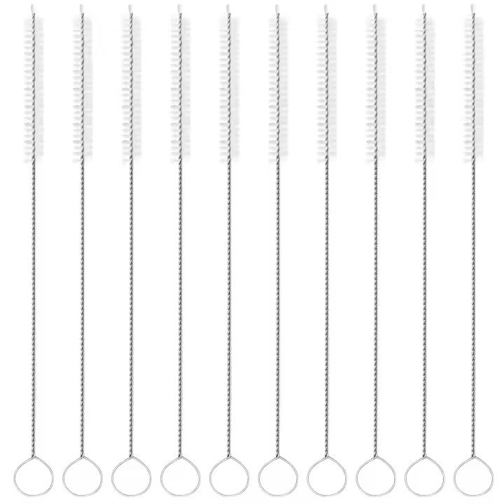 Cepillo limpiador de pajitas, 10 piezas de nailon reutilizable para pajitas de metal, vidrio o silicona, botellas pequeñas, tubos de leche y pipas. - 1
