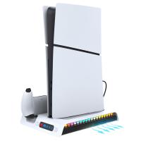 Base de refrigeración para consola PS5 Slim, soporte para Gamepad con flujo de aire de 3 velocidades, colgador de auriculares de carga con luces RGB - details 2
