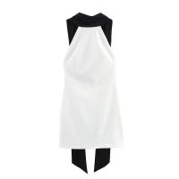 Vestido Corto Blanca Mujer Halter Sin Espalda Elegante Vestido De Fiesta Para Mujer off Shoulder Mini Vestido Polyester Suelto - details 1
