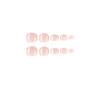 Uñas Postizas De Flor Con Borde Blanco Cuadrado Corto 24 PCs Incluye 1 Archi Y 1 Pegamento De Gel Para Manicura Duradera - details 4