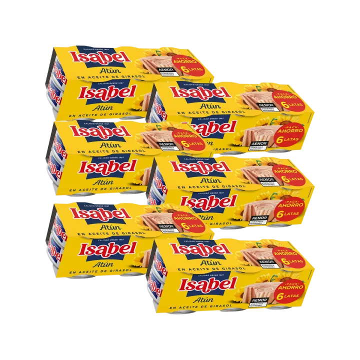 6UD - Atún en aceite de girasol Isabel lata 6 x 52 g - 6ud - 1