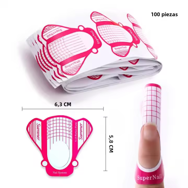 Formas De Uñas Francesas Para Acrílico Y Gel UV Extensión De Uñas Guía De Arte De Manicura Moldes De Pegatinas De Gel Herramientas De Acrílico - 1