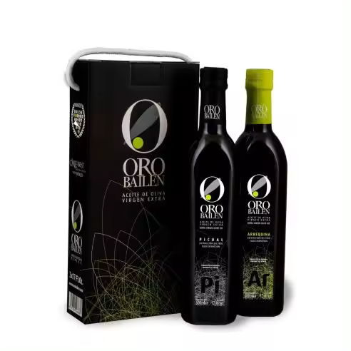 Oro Bailén Picual y Arbequina - Estuche con Asa 2x500 ml. - 1