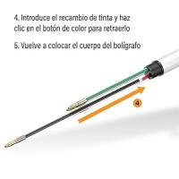 BIC 4 colores Mini Bolígrafo Retráctil punta media (1,0 mm) – Blíster de 2 Unidades. - details 4