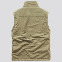 Chaleco Táctico Casual Para Hombre Con Múltiples Bolsillos Y Forro De Poliéster Cálido Doble Cara Para Acampar Y Senderismo Exterior - details 5