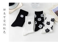 Calcetines De Mujer Diseño Nuevo Con Dibujos De Gatos Divertidos Calcetines Casuales Gruesos Y Calientes Para Otoño Invierno Regalo De Navidad - details 1